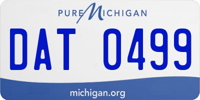 MI license plate DAT0499
