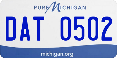 MI license plate DAT0502