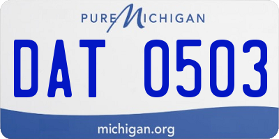 MI license plate DAT0503