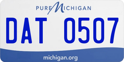 MI license plate DAT0507