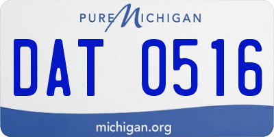 MI license plate DAT0516