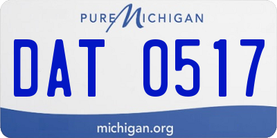 MI license plate DAT0517