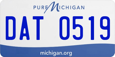 MI license plate DAT0519