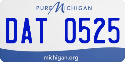 MI license plate DAT0525
