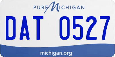MI license plate DAT0527