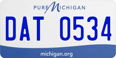 MI license plate DAT0534
