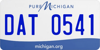 MI license plate DAT0541