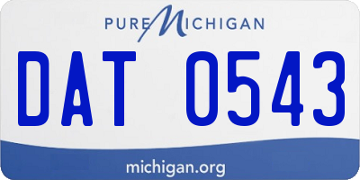 MI license plate DAT0543