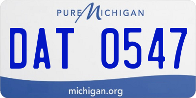 MI license plate DAT0547