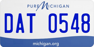 MI license plate DAT0548