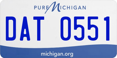 MI license plate DAT0551