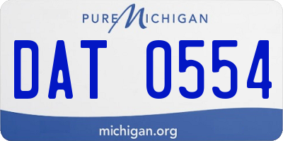 MI license plate DAT0554