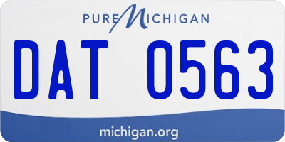 MI license plate DAT0563