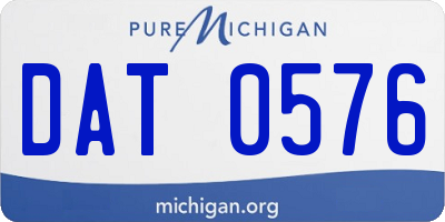 MI license plate DAT0576