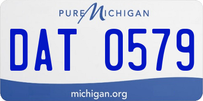 MI license plate DAT0579