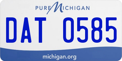MI license plate DAT0585