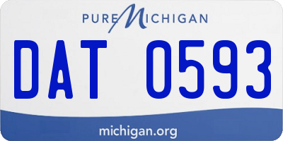 MI license plate DAT0593