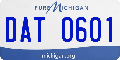 MI license plate DAT0601