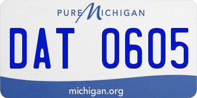 MI license plate DAT0605