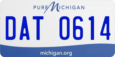 MI license plate DAT0614