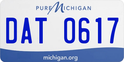 MI license plate DAT0617