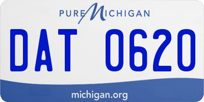 MI license plate DAT0620