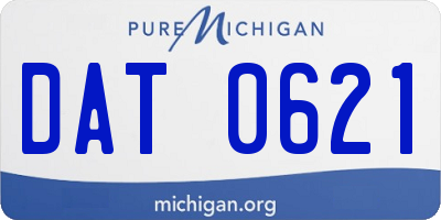 MI license plate DAT0621