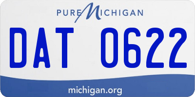 MI license plate DAT0622