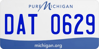 MI license plate DAT0629
