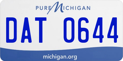 MI license plate DAT0644
