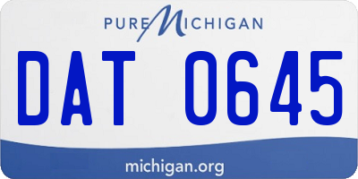 MI license plate DAT0645