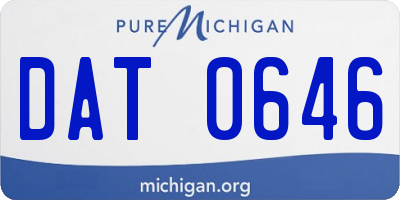 MI license plate DAT0646