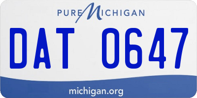 MI license plate DAT0647