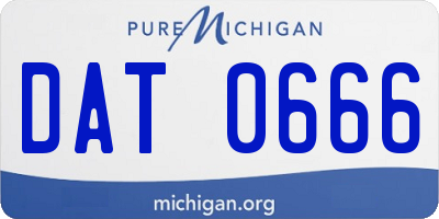 MI license plate DAT0666