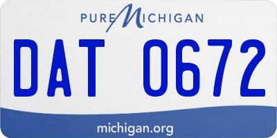 MI license plate DAT0672