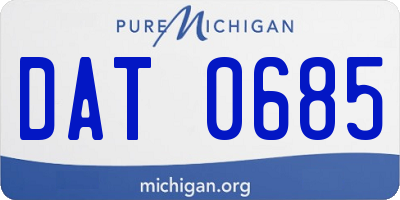 MI license plate DAT0685