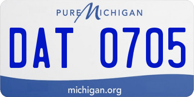 MI license plate DAT0705