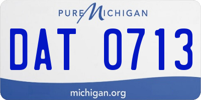 MI license plate DAT0713