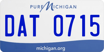 MI license plate DAT0715