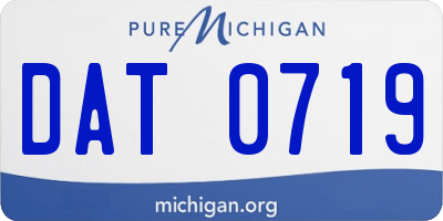 MI license plate DAT0719