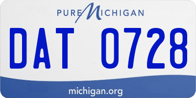 MI license plate DAT0728