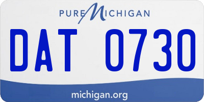 MI license plate DAT0730