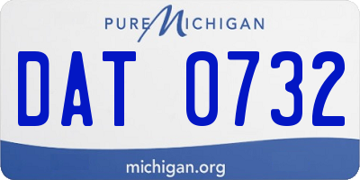 MI license plate DAT0732