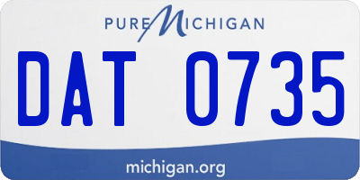 MI license plate DAT0735