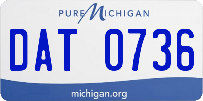 MI license plate DAT0736