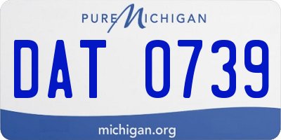 MI license plate DAT0739
