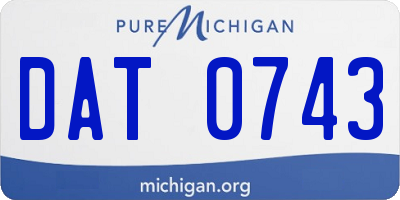 MI license plate DAT0743