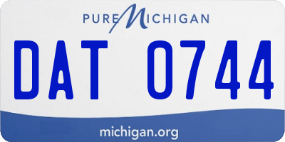 MI license plate DAT0744