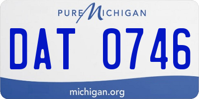 MI license plate DAT0746