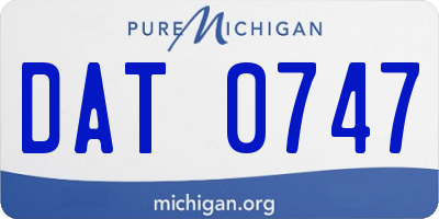 MI license plate DAT0747